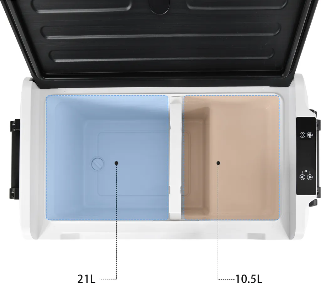 Merax Elektrisch Kühlbox Mit Kompressor 31.5L Schwarz, Mini Kühlschrank Tragbar Kühlleistung Bis -20° C, Gefrierbox 12/24 V Und 230 V Für Büro, Auto, Camping, Garten 11 Merax Elektrisch Kühlbox Mit Kompressor 31.5L Schwarz, Mini Kühlschrank Tragbar Kühlleistung Bis -20° C, Gefrierbox 12/24 V Und 230 V Für Büro, Auto, Camping, Garten – Bild 11