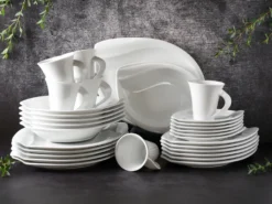 CreaTable 14742 Kombiservice Acacia Für 6 Personen + Uni, Porzellan, Oval, Weiß (1 Set, 30-teilig) 9 CreaTable 14742 Kombiservice Acacia Für 6 Personen + Uni, Porzellan, Oval, Weiß (1 Set, 30-teilig) -Qualitätsladen Für Geschirr fece62d1606b6f922af3064e0ffd2958