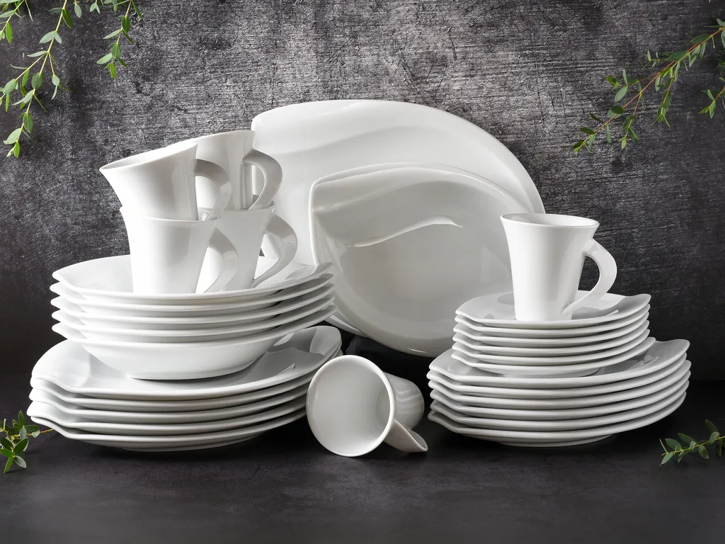CreaTable 14742 Kombiservice Acacia Für 6 Personen + Uni, Porzellan, Oval, Weiß (1 Set, 30-teilig) 4 CreaTable 14742 Kombiservice Acacia Für 6 Personen + Uni, Porzellan, Oval, Weiß (1 Set, 30-teilig) – Bild 4