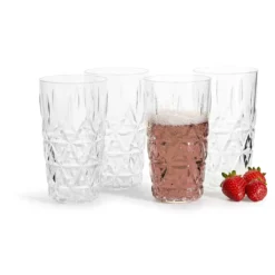 TRINKGLAS 400 Ml ACRYL 4 Tlg. SET Wasserglas Glas Saftglas Neu SAGAFORM
