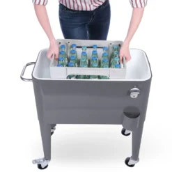 Kühlwagen, Servierwagen Outdoor Mit Großer Kühlbox, Getränkekühler Beistellwagen Für Garten, Rollbarer Party Kühlwagen Im Retro-Look – 57l, Farbe:anthrazit 15 Kühlwagen, Servierwagen Outdoor Mit Großer Kühlbox, Getränkekühler Beistellwagen Für Garten, Rollbarer Party Kühlwagen Im Retro-Look – 57l, Farbe:anthrazit -Qualitätsladen Für Geschirr ff7210da6713f02f16e6859ad7a25b75